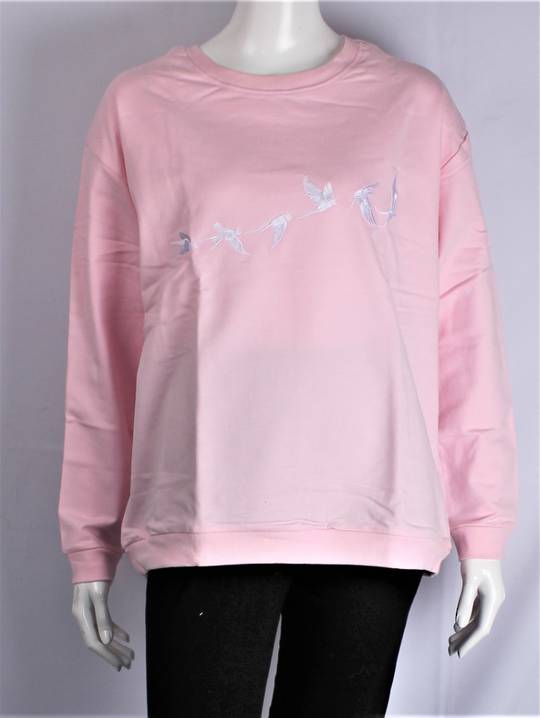 Alice & Lily sweatshirt w embroidered swallows pink STYLE : AL-SW/SS/PNK